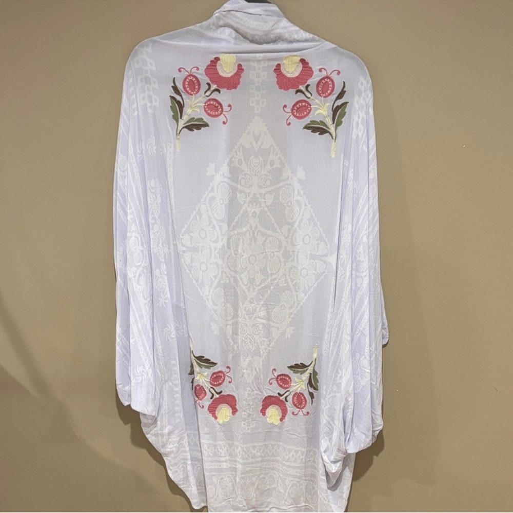 One size embroidered boho kimono